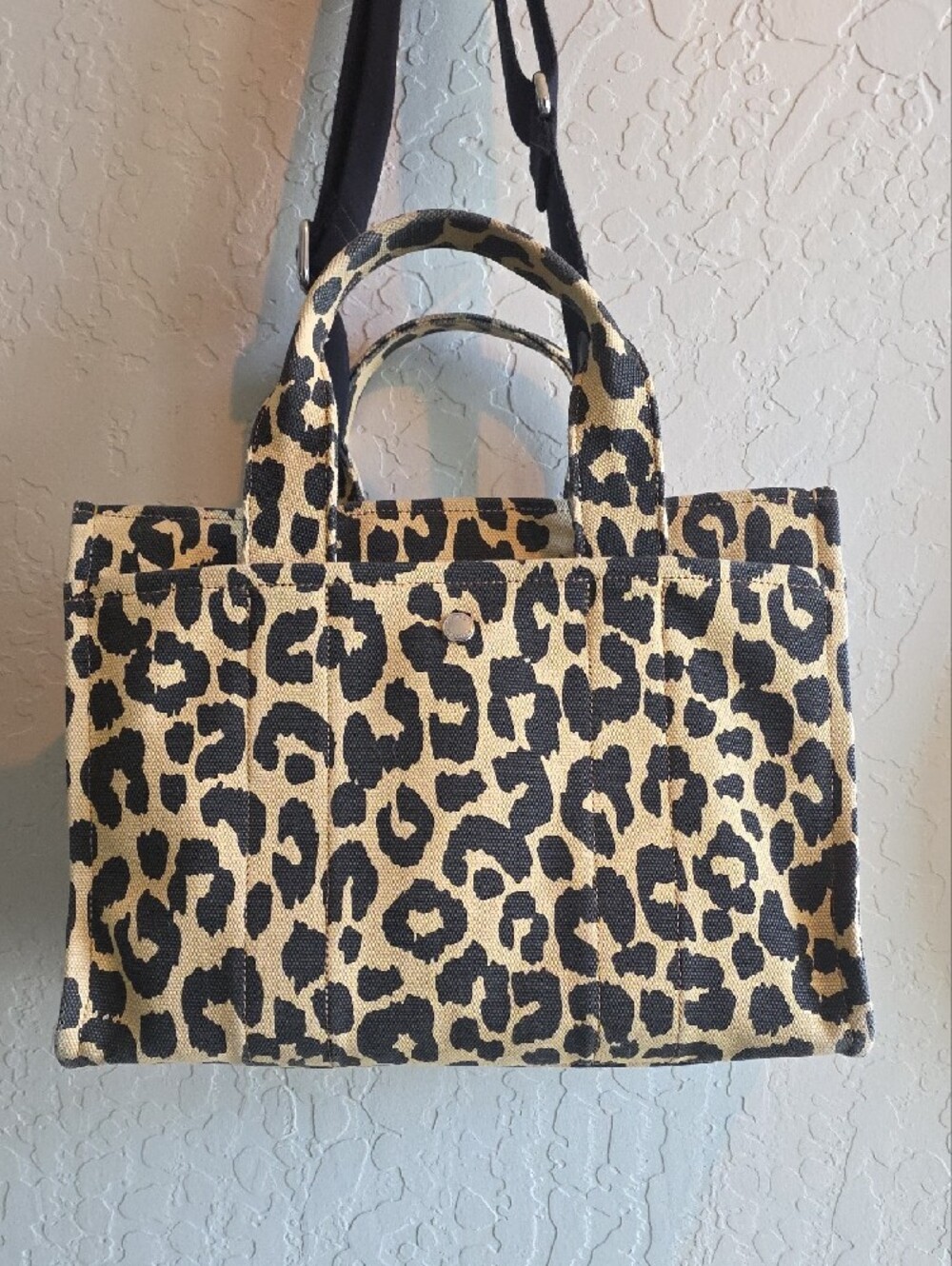 Coach Leopard-Print Canvas Tote Bag - Beige & Black - Picture 3 of 7